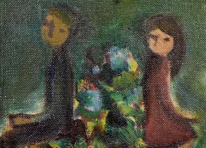 杢田たけを「花馬車」油絵・F8号 拡大画像4