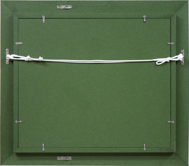 杢田たけを「花馬車」油絵・F8号 額縁裏側画像