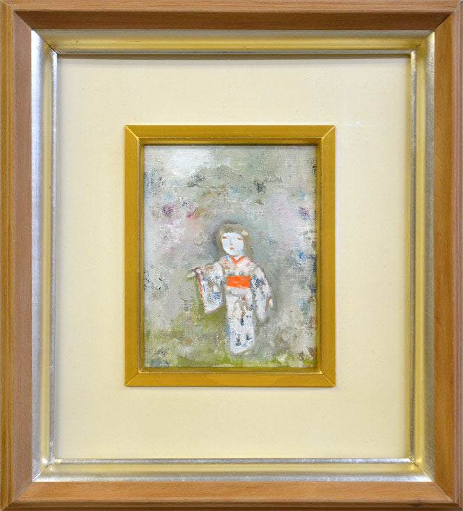 杢田 たけを「少女」油絵・F0号