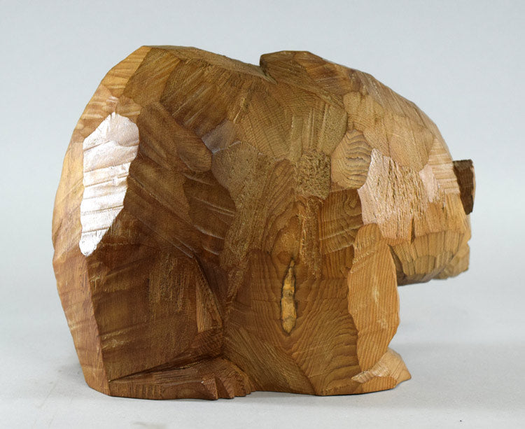 引間二郎「八雲熊」木彫・高さ19.5cm 全体像5