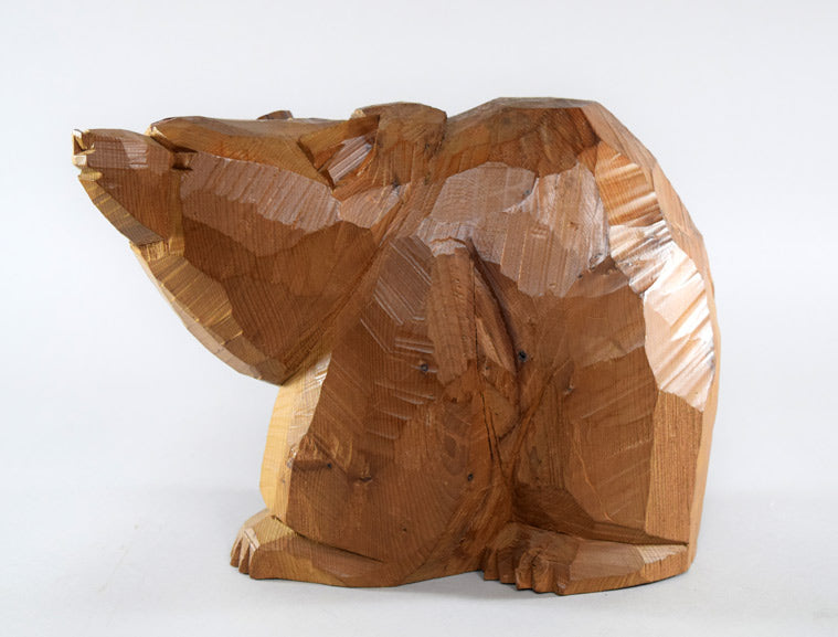 引間二郎(木歩)「かたらい」木彫熊(八雲) 全体像1