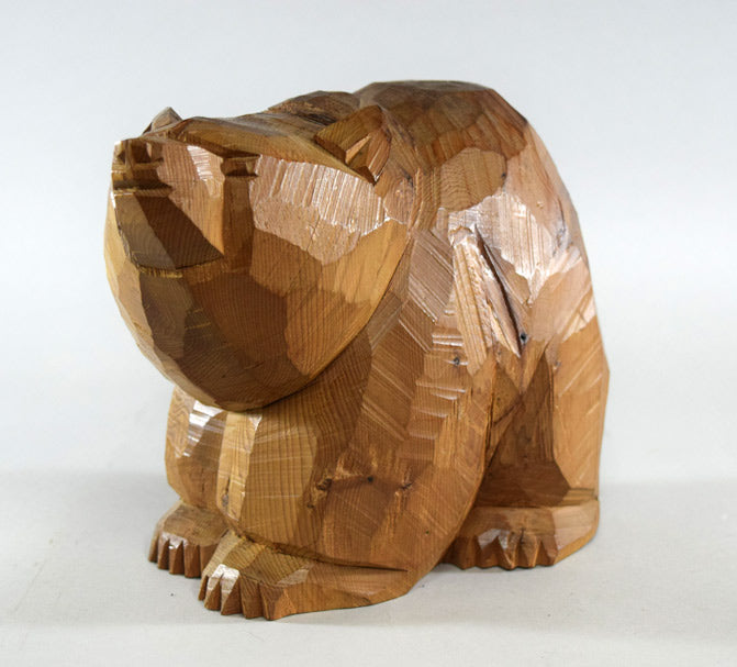 引間二郎(木歩)「かたらい」木彫熊(八雲) 全体像2