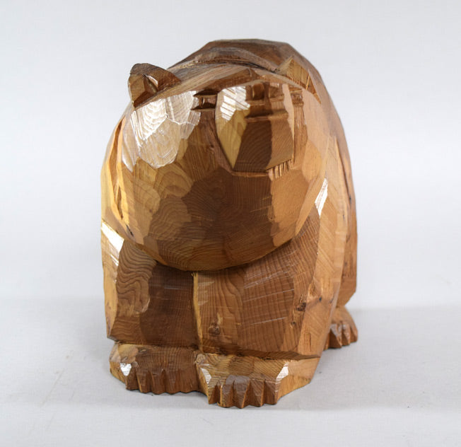 引間二郎(木歩)「かたらい」木彫熊(八雲) 全体像3