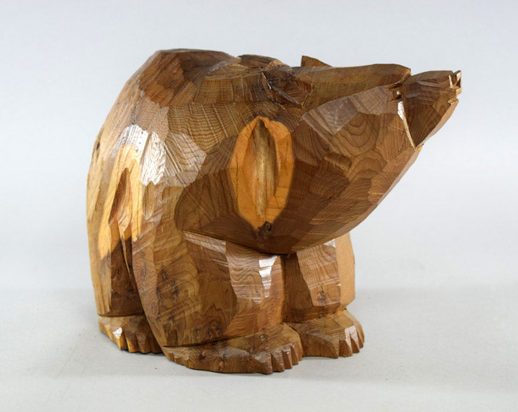 引間二郎(木歩)「かたらい」木彫熊(八雲) 全体像4