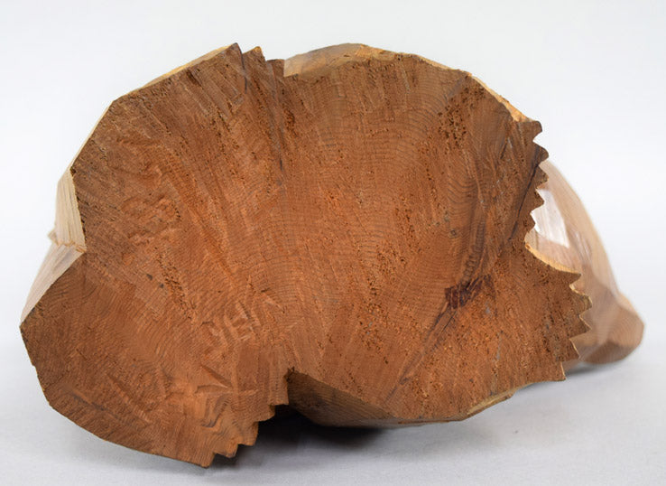 引間二郎(木歩)「かたらい」木彫熊(八雲) 裏側部分