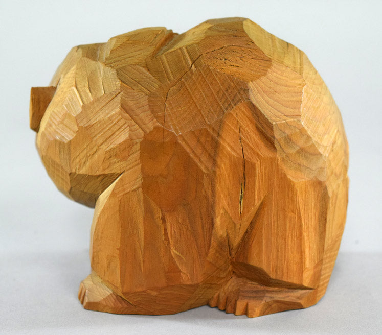 引間二郎「八雲熊」木彫・高さ11.5cm 全体像5