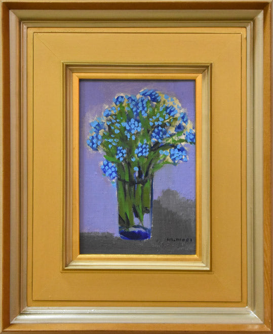 森松治「忘れな草」油絵・変形2号