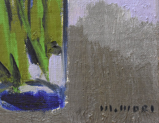 森松治「忘れな草」油絵・変形2号 サイン拡大画像