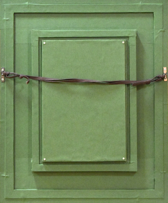 森松治「忘れな草」油絵・変形2号 額縁裏側画像