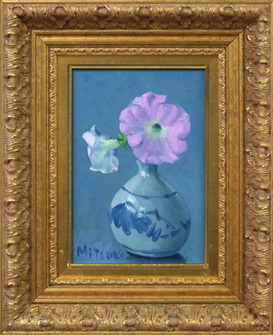 森本光子「花」油絵・SM