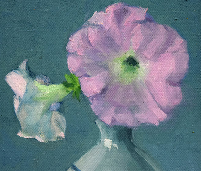 森本光子「花」油絵・SM 拡大画像1