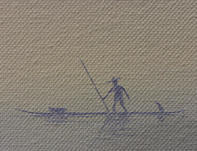 森田哲隆「奇峰松林」油絵・F6号 拡大画像1