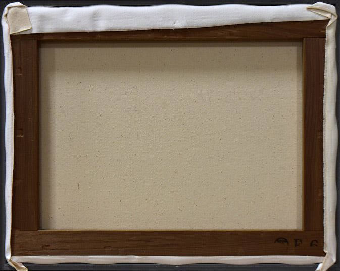 森田哲隆「奇峰松林」油絵・F6号 キャンバス裏側画像