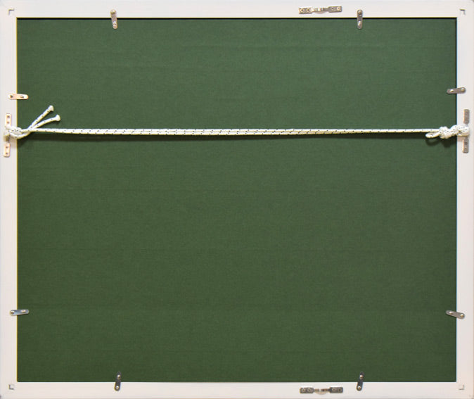 森田哲隆「奇峰松林」油絵・F6号 額縁裏側画像