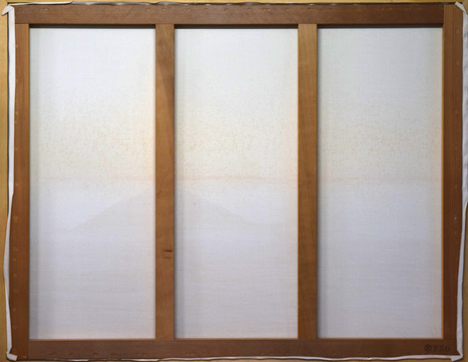 森田哲隆「利尻岳」油絵・F50号 キャンバス裏側画像