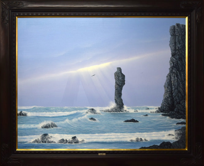 森田哲隆「積丹岬(女郎子岩)」油絵・F50号