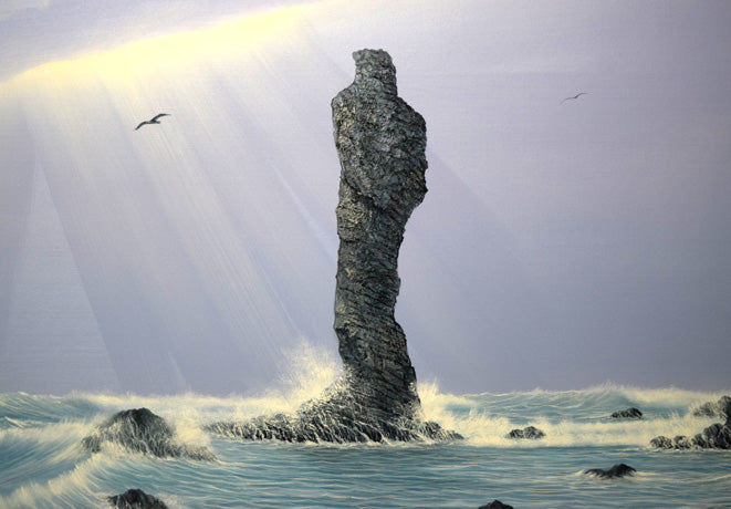 森田哲隆「積丹岬(女郎子岩)」油絵・F50号 拡大画像3