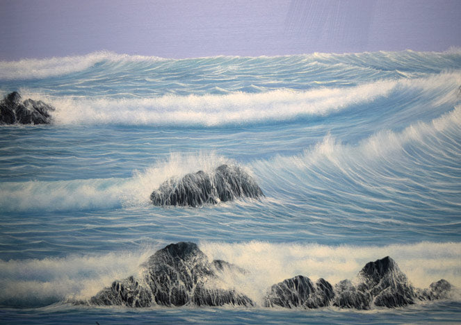 森田哲隆「積丹岬(女郎子岩)」油絵・F50号 拡大画像5