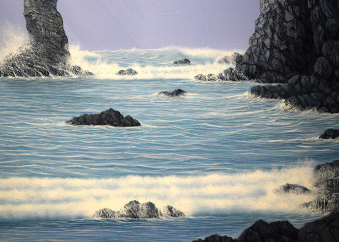 森田哲隆「積丹岬(女郎子岩)」油絵・F50号 拡大画像6