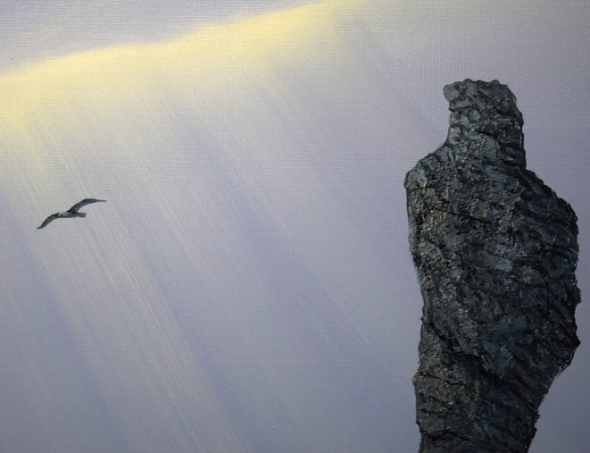 森田哲隆「積丹岬(女郎子岩)」油絵・F50号 拡大画像2