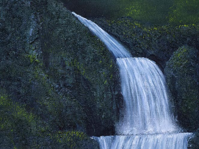 森田哲隆「関之尾滝(宮崎県都城)」油絵・F8号 拡大画像1