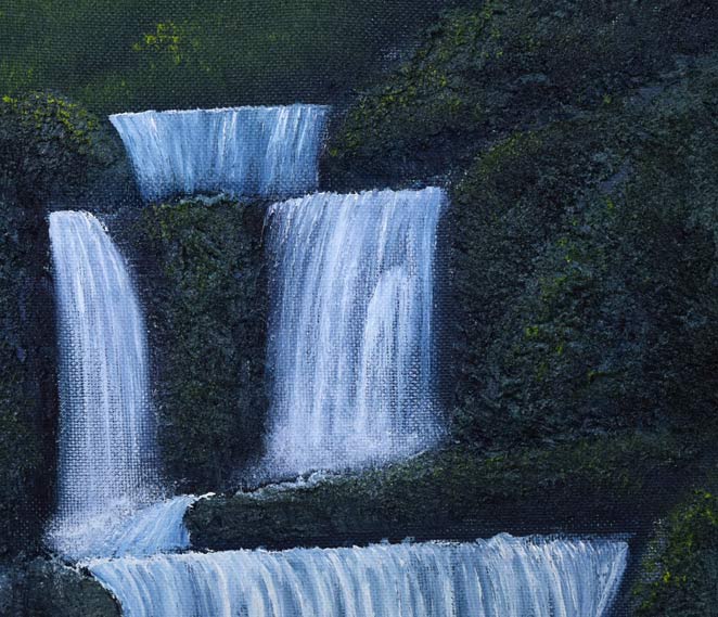 森田哲隆「関之尾滝(宮崎県都城)」油絵・F8号 拡大画像2