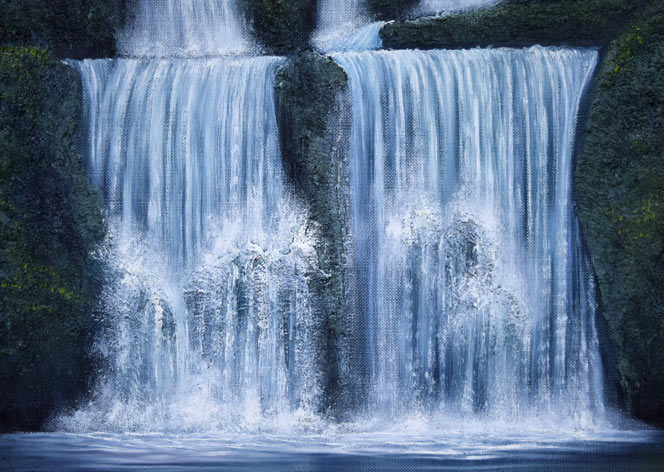 森田哲隆「関之尾滝(宮崎県都城)」油絵・F8号 拡大画像3