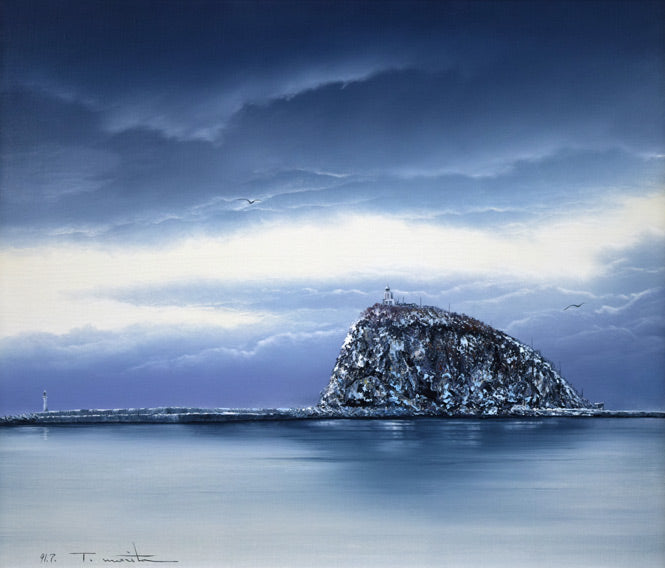 森田哲隆「節厳(室蘭・大黒島)」油絵・F10号 作品全体拡大画像