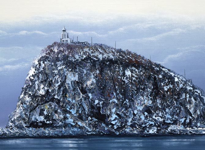 森田哲隆「節厳(室蘭・大黒島)」油絵・F10号 拡大画像6