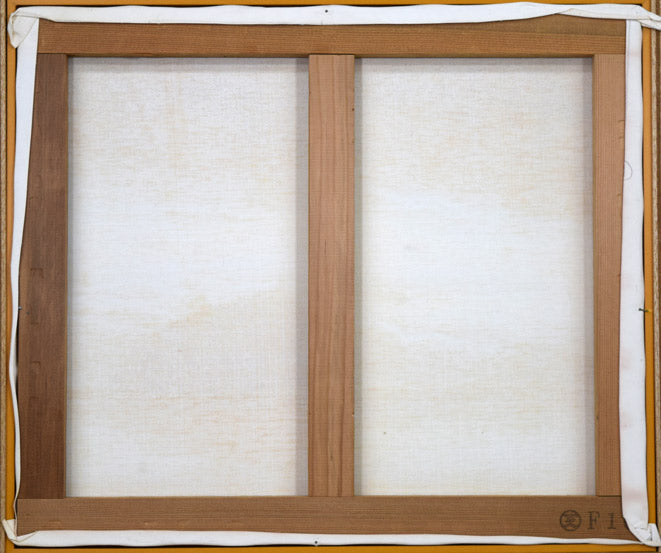 森田哲隆「節厳(室蘭・大黒島)」油絵・F10号 キャンバス裏側画像