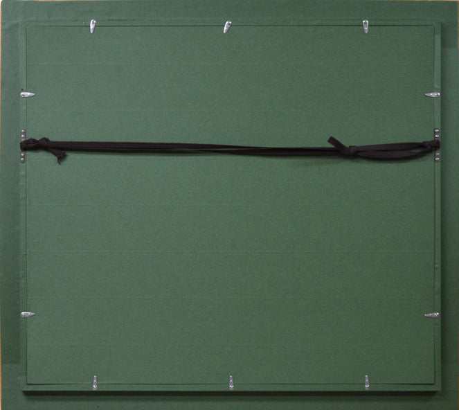 森田哲隆「節厳(室蘭・大黒島)」油絵・F10号 額縁裏側画像