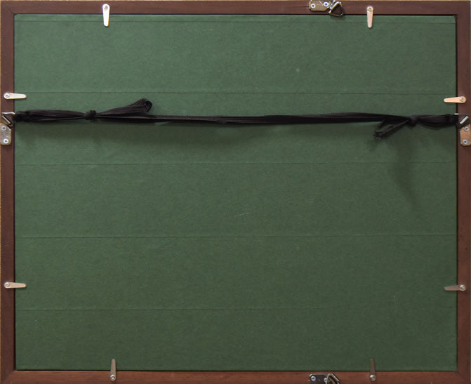 守家勤「秋の奥入瀬(青森県上北郡十和田湖町)」油絵・P3号 額縁裏側画像