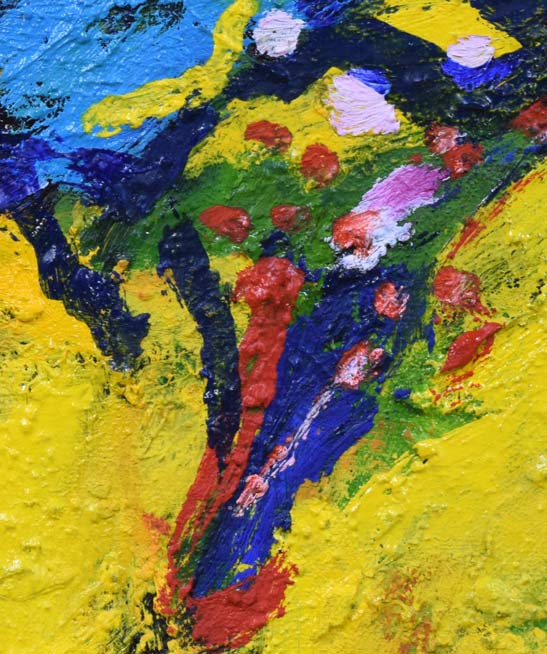 村元俊郎「花」油絵・F3号 拡大画像1