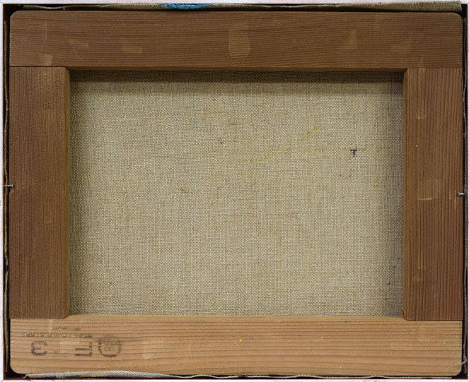 村元俊郎「花」油絵・F3号 キャンバス裏側画像