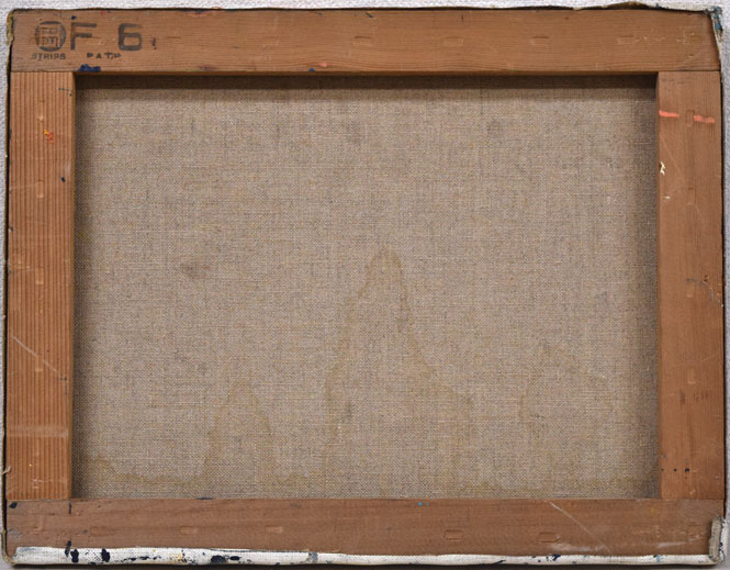 村元俊郎「セニョリータ」油絵・F6号 キャンバス裏側画像