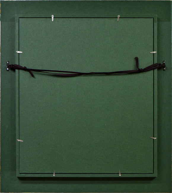 村瀬真治「オホーツク流氷・知床の春」油絵・F8号 額縁裏側画像