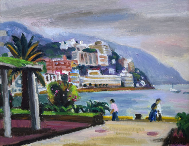 村田省蔵「六月の熱海」油絵・F6号 作品全体拡大画像