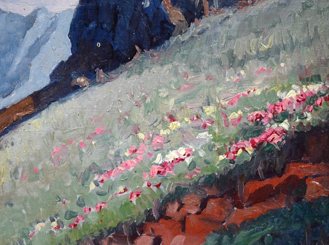 村田丹下「大雪山黒岳」油絵・P8号 拡大画像3