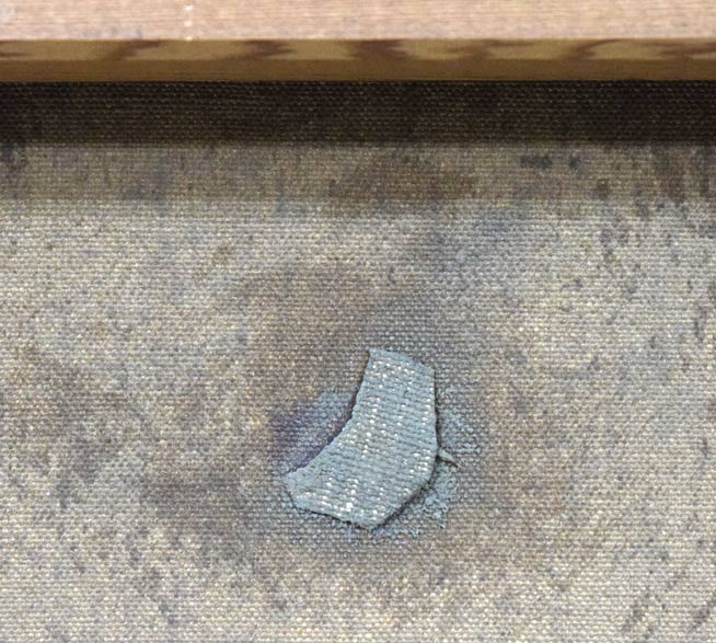 村田丹下「大雪山黒岳」油絵・P8号 一箇所小さく補修あり(裏側見た画像)