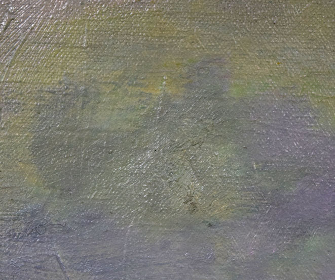 村田丹下「大雪山黒岳」油絵・P8号 一箇所小さく補修あり(表側から見た画像)