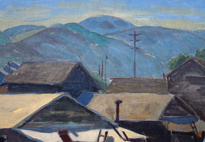 村田丹下「室蘭風景」油絵・P8号 拡大画像1