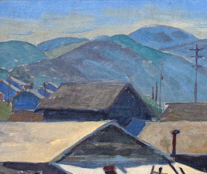 村田丹下「室蘭風景」油絵・P8号 拡大画像5