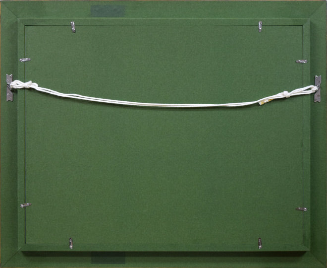 村田丹下「室蘭風景」油絵・P8号 額縁裏側画像