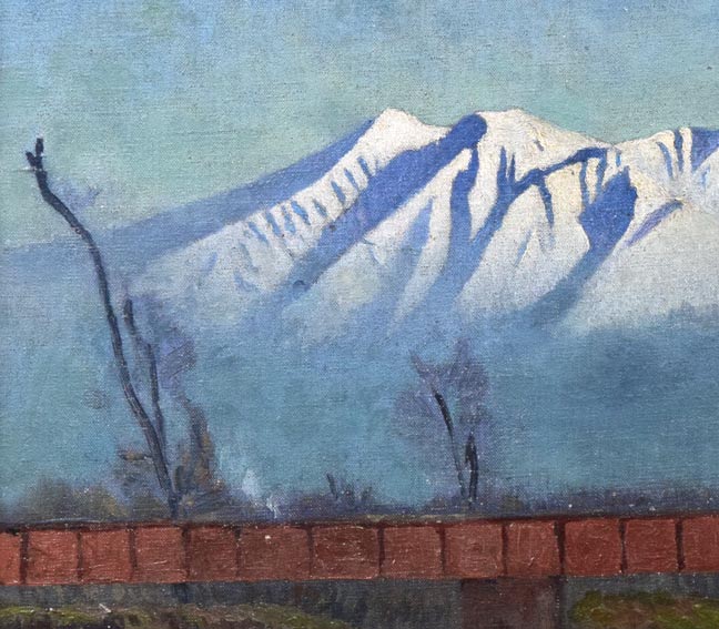 村田丹下「大雪山」油絵・P8号 拡大画像3