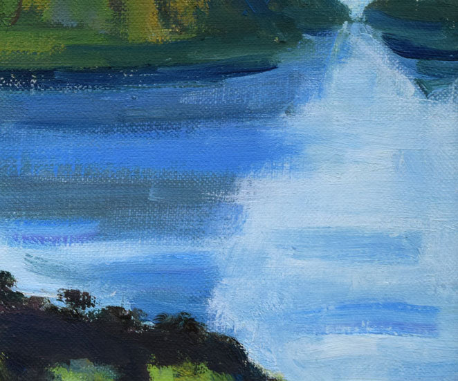 村田省蔵「洞爺湖」油絵・F3号 拡大画像4