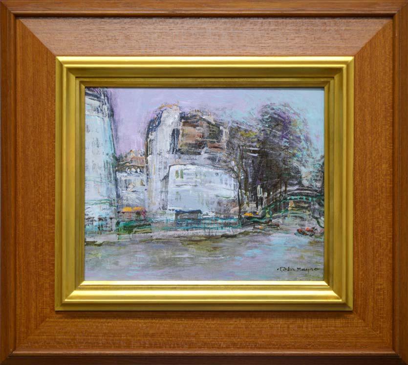 長尾淘太「サンマルタン運河」油絵・F3号