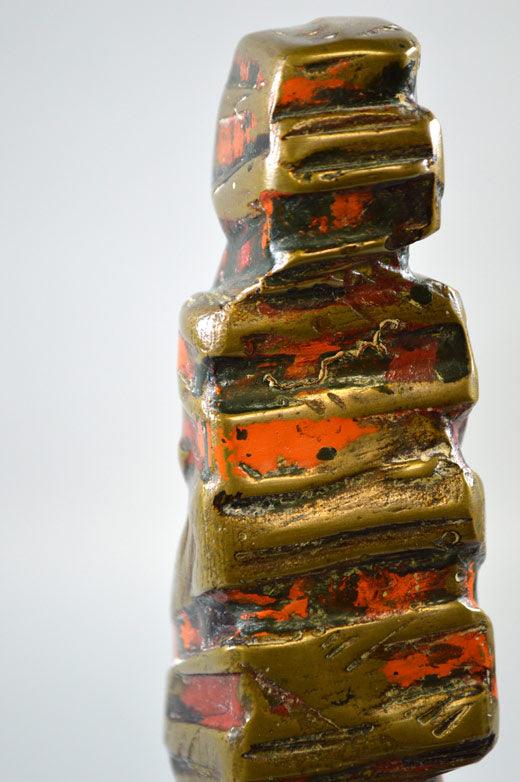 流政之「風雪100年」ブロンズ・漆