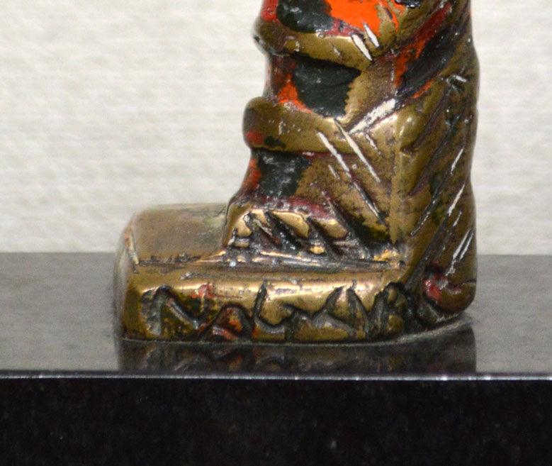 流政之「風雪100年」ブロンズ・漆 サイン部分