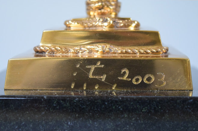 流政之「サキモリ2003」ブロンズ作品 サイン・年記(2003年作)拡大画像