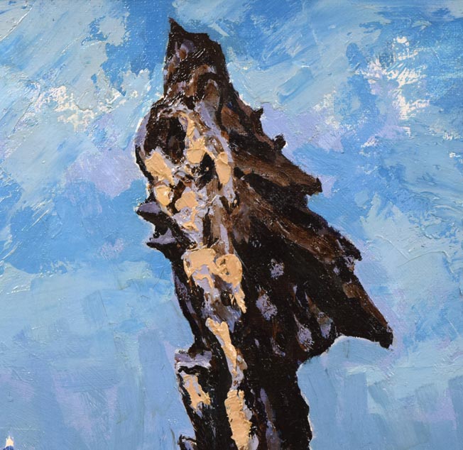 内藤一男「神威岬と水無し岩（積丹）」油絵・F8号　拡大画像2